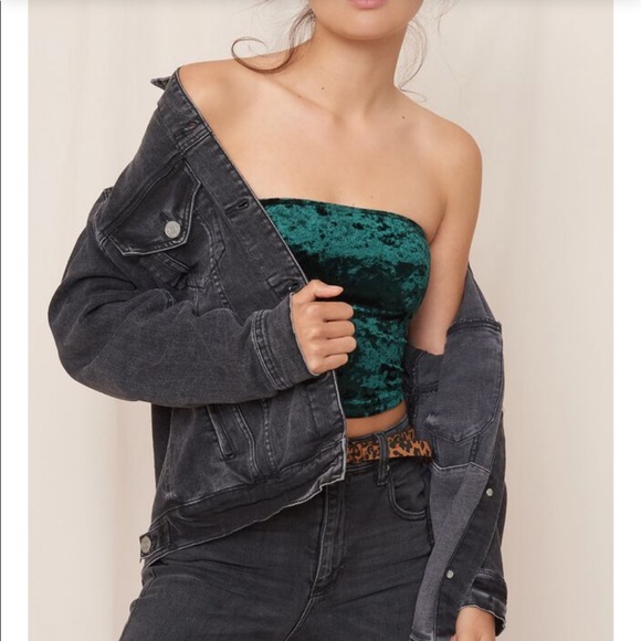 Green velvet garage tube top size medium - Picture 8 of 8